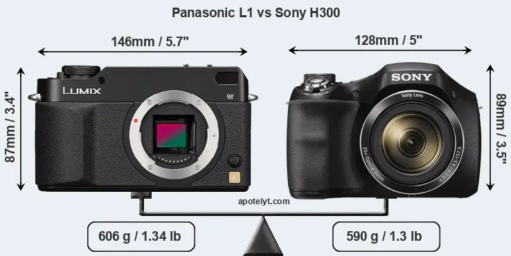 Size Panasonic L1 vs Sony H300