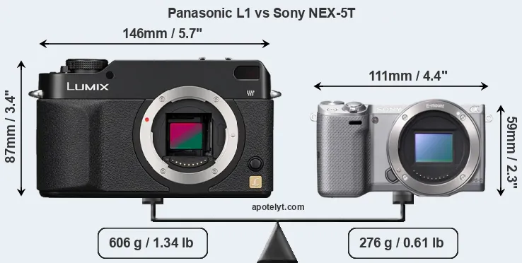 Size Panasonic L1 vs Sony NEX-5T