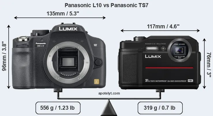 Size Panasonic L10 vs Panasonic TS7