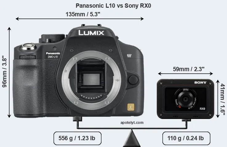 Size Panasonic L10 vs Sony RX0