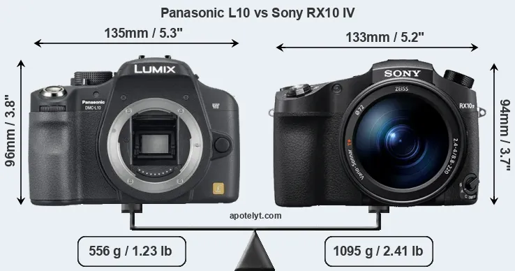 Size Panasonic L10 vs Sony RX10 IV