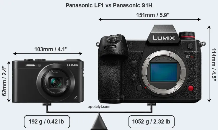 Size Panasonic LF1 vs Panasonic S1H