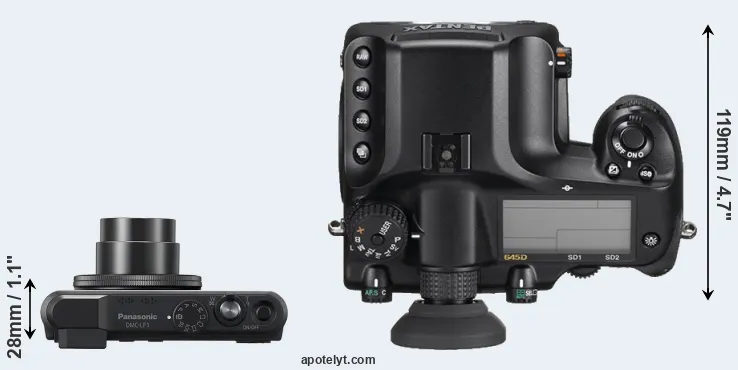 Compare LF1 versus 645D top