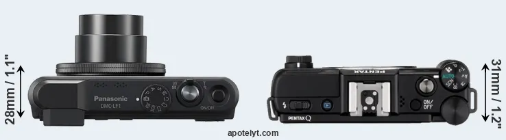 Compare LF1 versus Pentax Q top