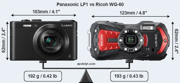 Size Panasonic LF1 vs Ricoh WG-60