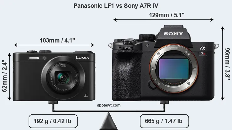 Size Panasonic LF1 vs Sony A7R IV