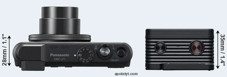 Compare LF1 versus RX0 II top