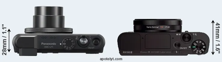Compare LF1 versus RX100 III top