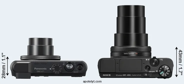 Compare LF1 versus RX100 VII top
