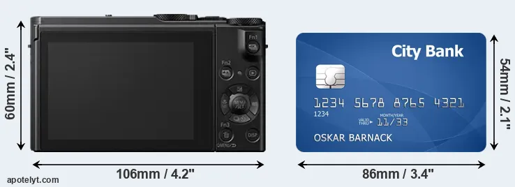 LX10 and credit card rear side