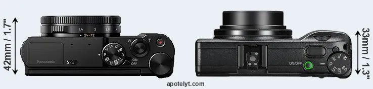 Compare LX10 versus GR III top