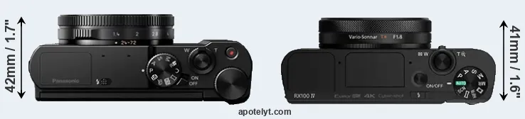 Compare LX10 versus RX100 IV top