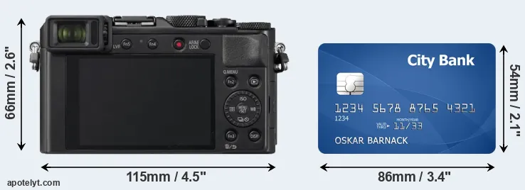 LX100 II and credit card rear side