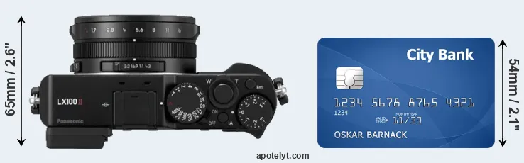 LX100 II versus credit card top view
