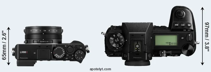 Compare LX100 II versus S1 top