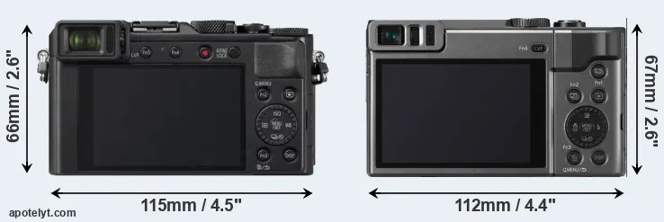 Comparison LX100 II or TZ90 rear