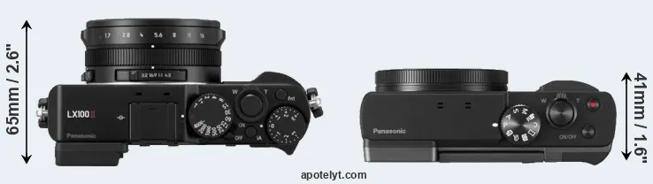 Compare LX100 II versus TZ90 top