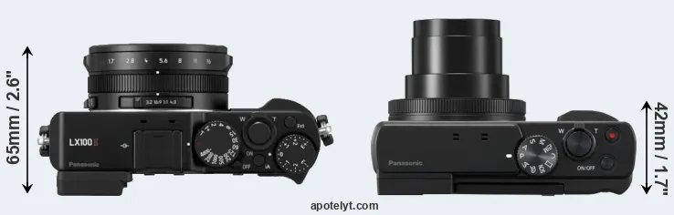 Compare LX100 II versus TZ95 top