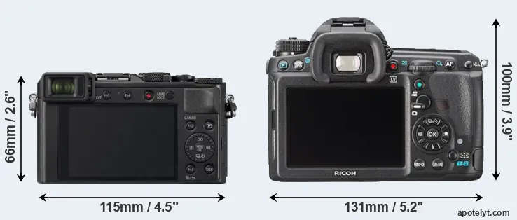 Comparison LX100 II or K-3 rear