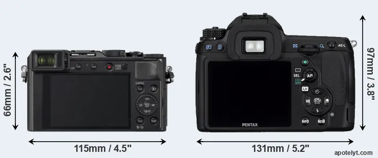 Comparison LX100 II or K-5 rear