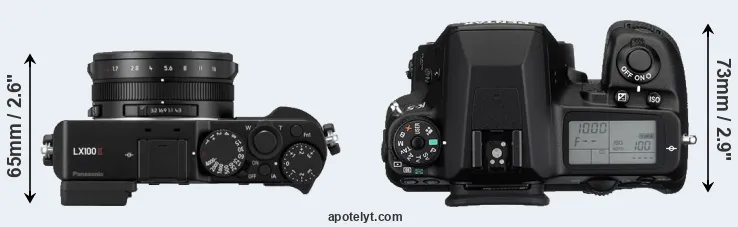 Compare LX100 II versus K-5 top