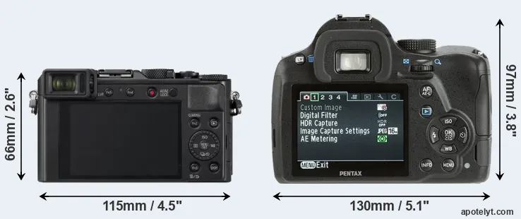Comparison LX100 II or K-500 rear