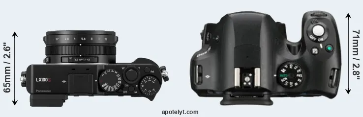 Compare LX100 II versus K-500 top