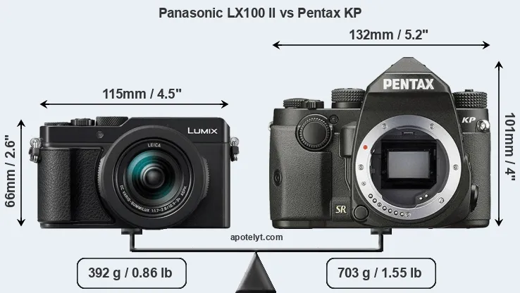 Size Panasonic LX100 II vs Pentax KP