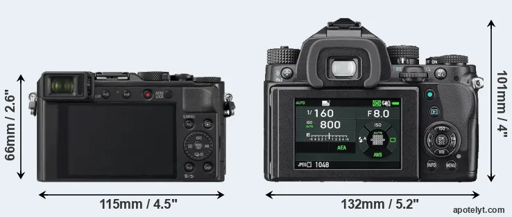 Comparison LX100 II or KP rear