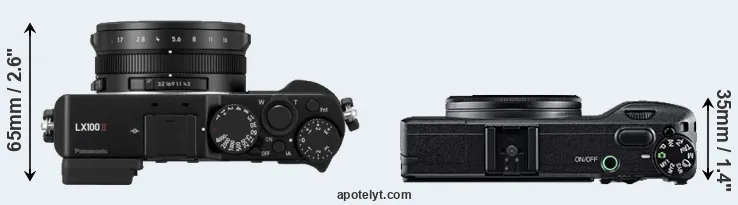 Compare LX100 II versus GR top