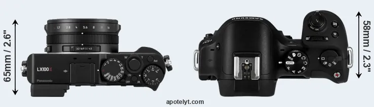 Compare LX100 II versus NX30 top