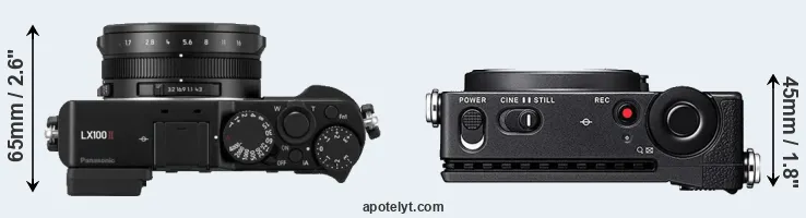 Compare LX100 II versus fp top