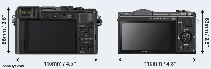 Comparison LX100 II or A5100 rear