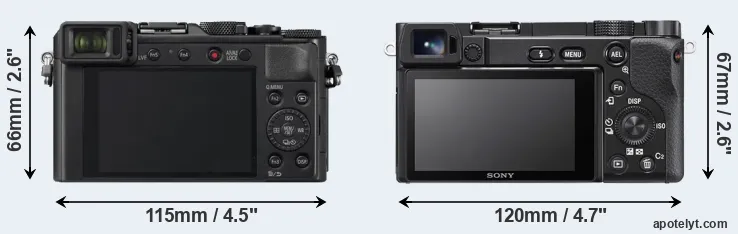 Comparison LX100 II or A6100 rear