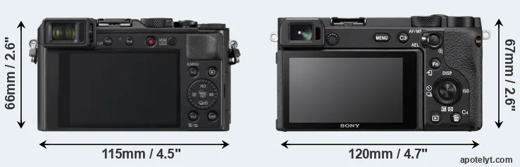 Comparison LX100 II or A6600 rear