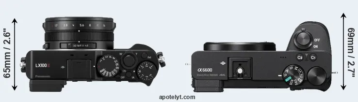 Compare LX100 II versus A6600 top