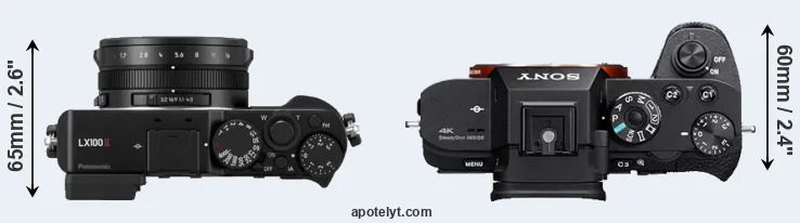 Compare LX100 II versus A7S II top