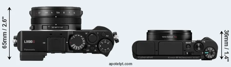 Compare LX100 II versus HX95 top