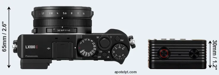 Compare LX100 II versus RX0 top