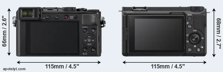 Comparison LX100 II or ZV-E10 II rear