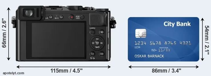 LX100 and credit card rear side