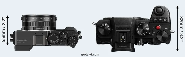 Compare LX100 versus S5 top