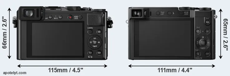 Comparison LX100 or TZ100 rear