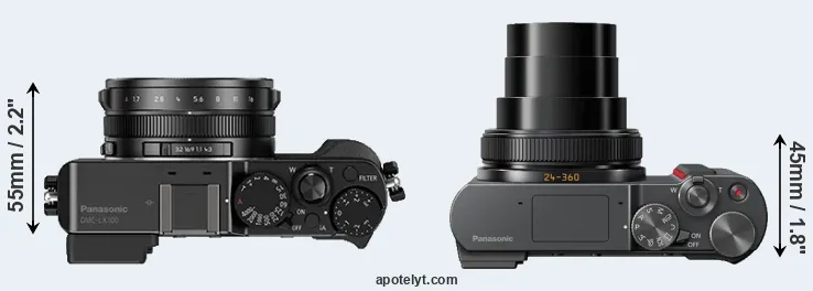 Compare LX100 versus TZ200 top