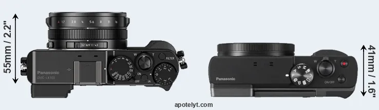 Compare LX100 versus ZS70 top