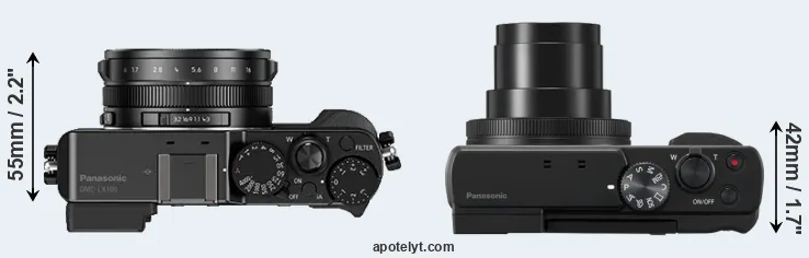 Compare LX100 versus ZS80 top