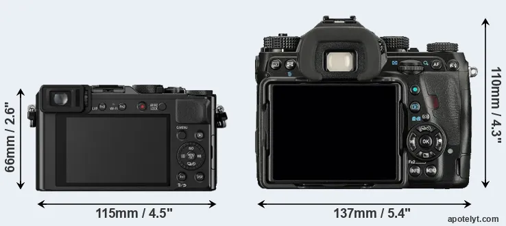 Comparison LX100 or K-1 rear