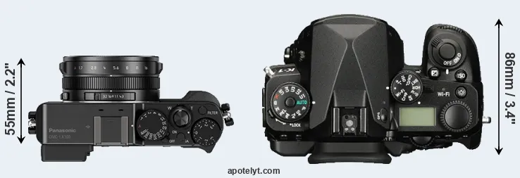 Compare LX100 versus K-1 top