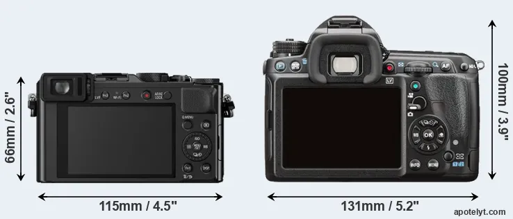 Comparison LX100 or K-3 II rear