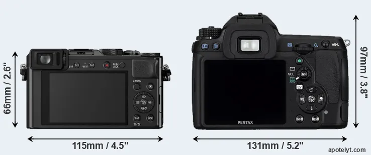 Comparison LX100 or K-5 rear